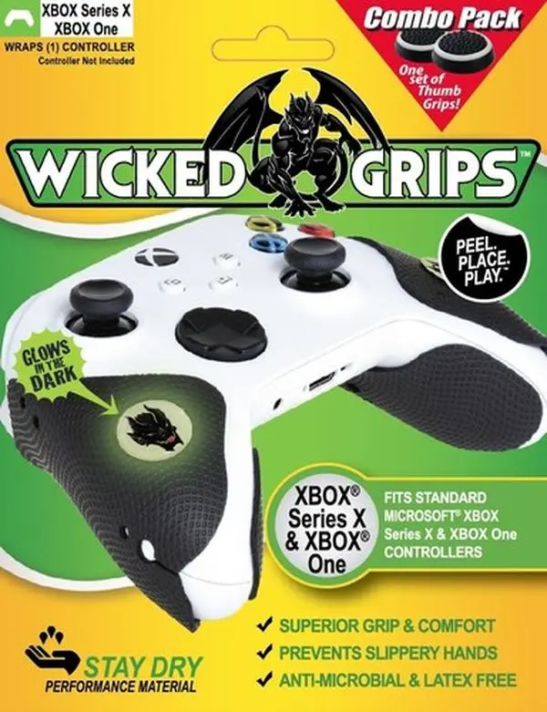 Xbox Ergonomic Grips Controller Covers & Thumb Stick Covers Combo Pack, Gaming Peripherals for Xbox Series X Console Accessories, Latex Free