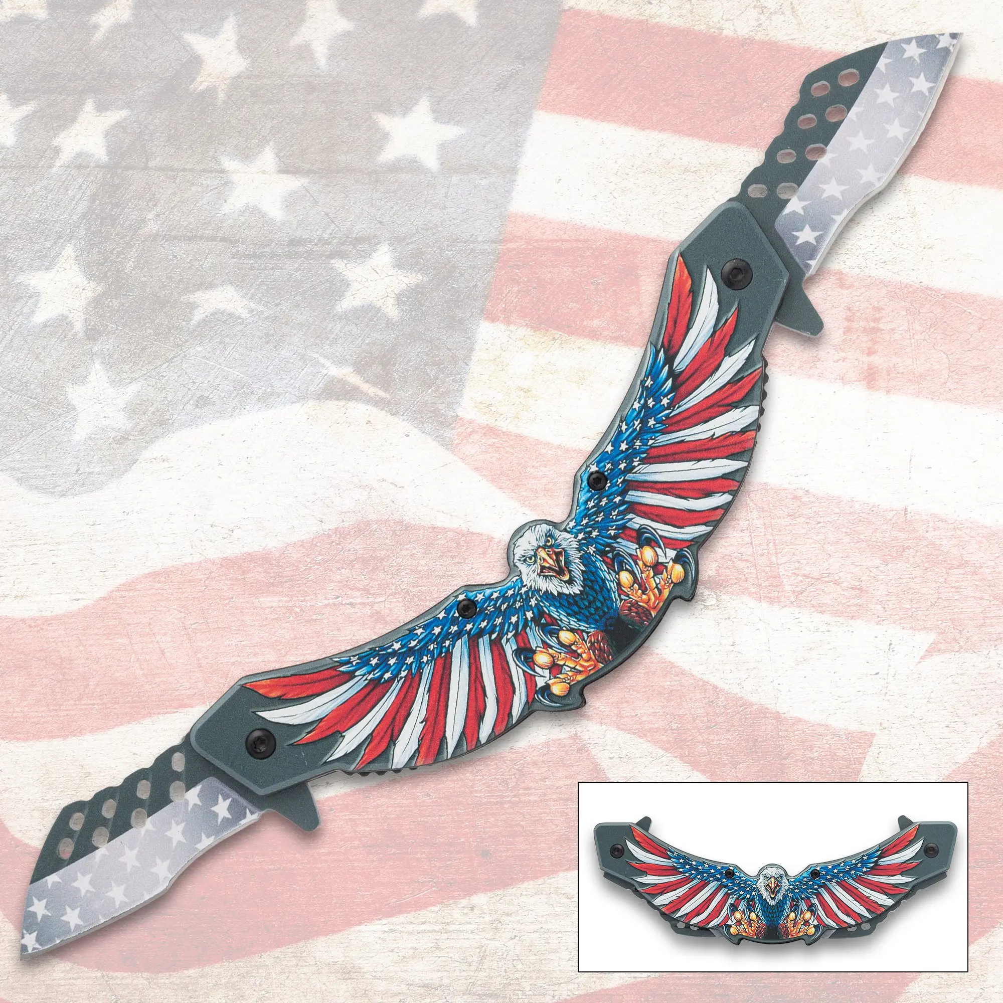 Patriot Fury Double Blade American Eagle Pocket Knife
