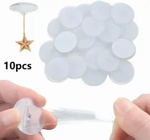 10PCS Invisible Sticky Hooks – Mini Clear Wall Hooks for Keys, Lights, Cables, Party Decor & Space Saving Storage