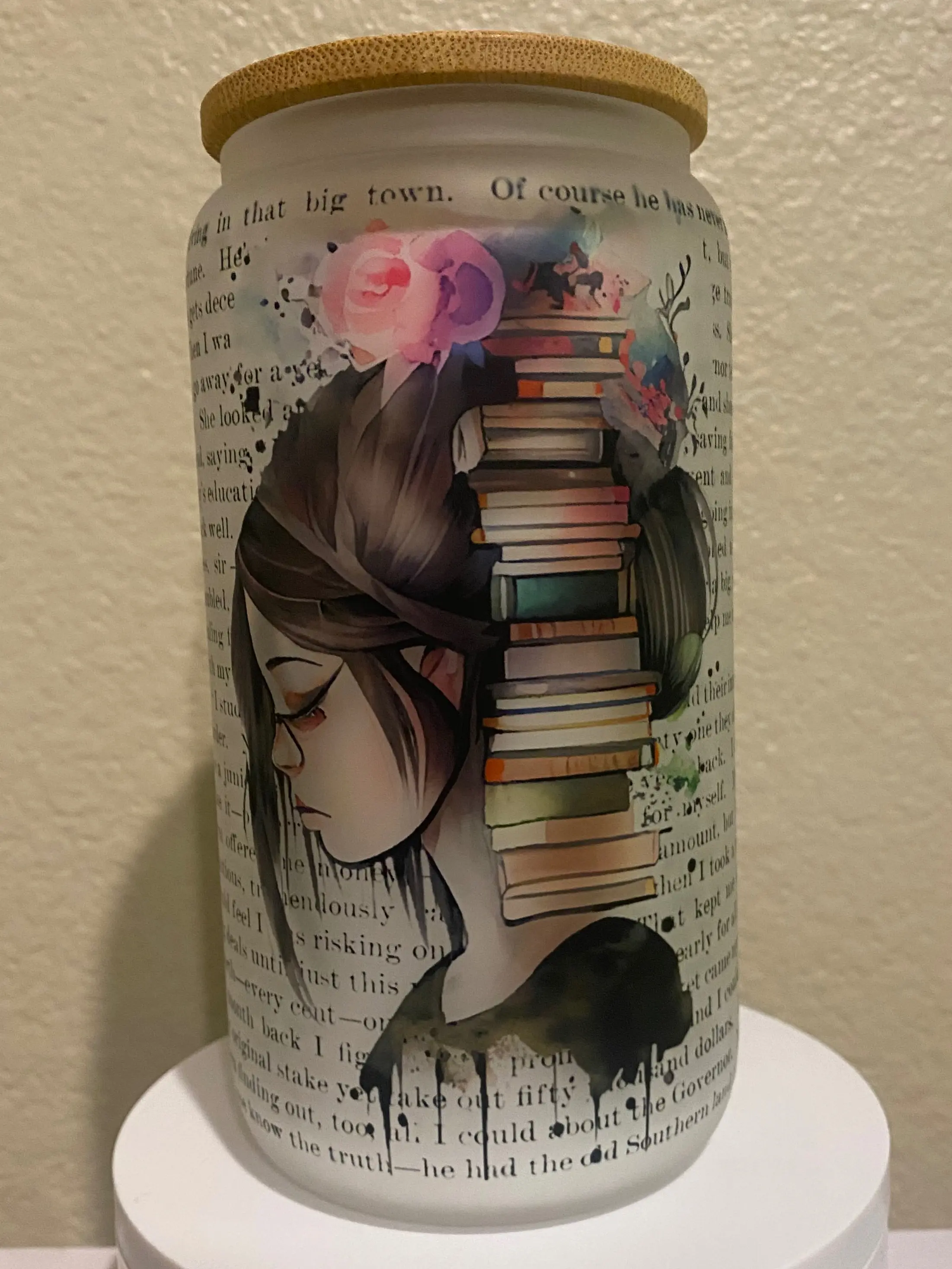 Just One More Chapter Frosted Glass Cup