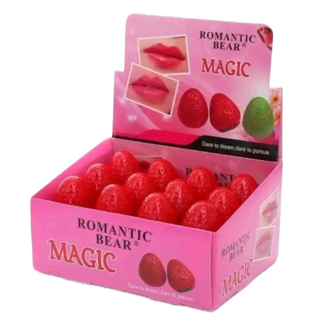 Lip Balm Makeup  straverry Cosmetic Romantic Bear
