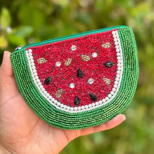 Watermelon Beaded Pouch Purse