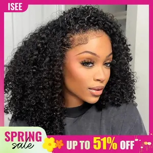 [WEAR GO HALF WIG] ISEE HAIR Arenee.mua 250% Density Invisible Hairline Wear Go Kinky Curly Half Wig Glueless Human Hair Wigs Seamless Flip Over Wig Updo Down Style Hairpiece #Category Spotlight SpringStatements