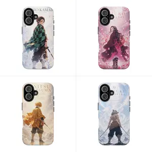 Kimetsu no Yaiba Demon Slayer Anime Case for iPhone 17-7 Pro Max Plus & Samsung Galaxy S26-S21 Ultra Plus FE – Tanjiro Nezuko Zenitsu Inosuke Manga Aesthetic Phone Cover Unisex