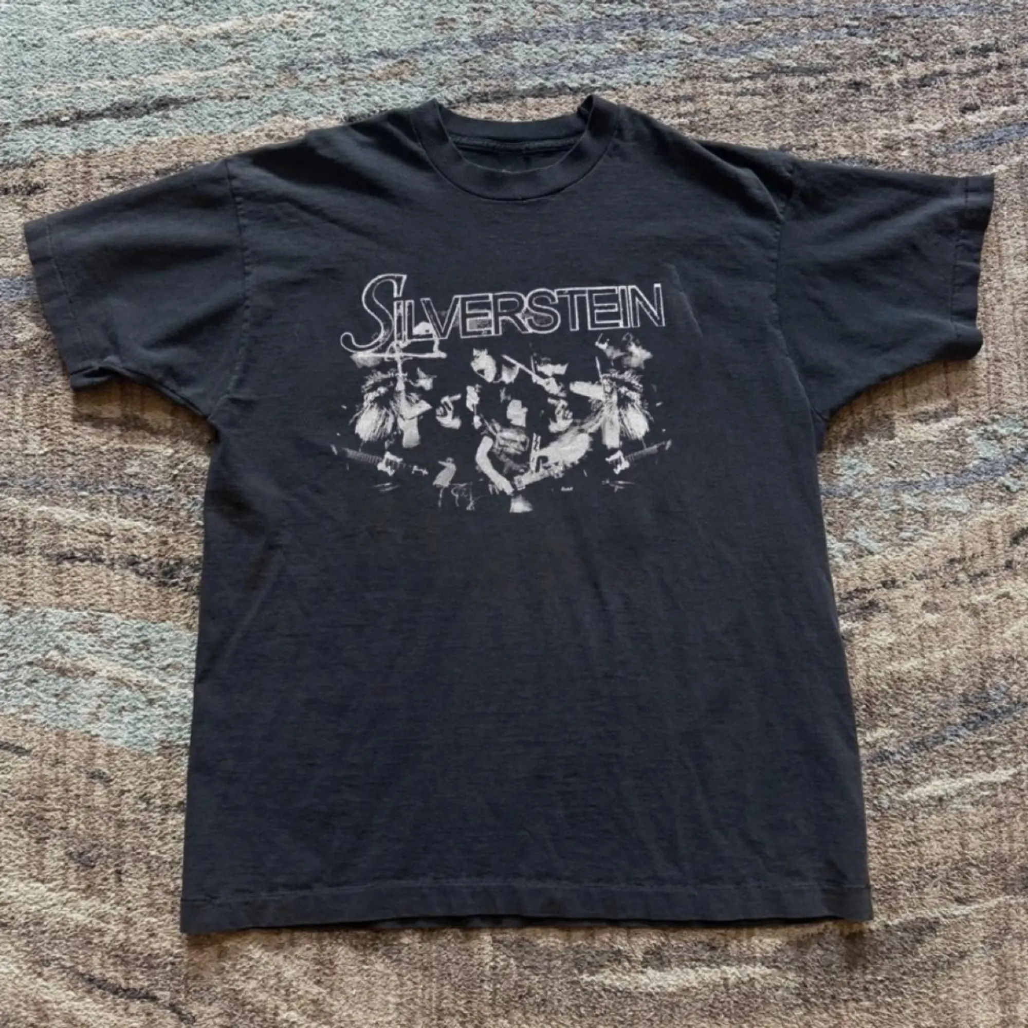 Silverstein Band Tee With White Graphic Of A Band Performing Tee, Rock Tee, Music Tee, Unisex Vintage Graphic Tees Gothic Grunge Y2K Emo Scene Amity Affliction Style Clothes Men Women Streetwear Summer