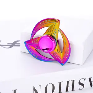Rotating metal fidget spinner stress-relief gadget