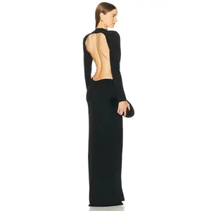 Michael Costello x REVOLVE Lucci Rhinestone Gown in Black