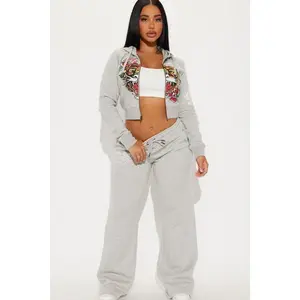 Ed Hardy Tiger Pant Set - Heather Grey F