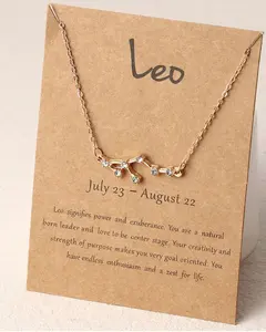 Zodiac Sign Costume Jewelry Necklace, Fashion Accessory for Daily Wear