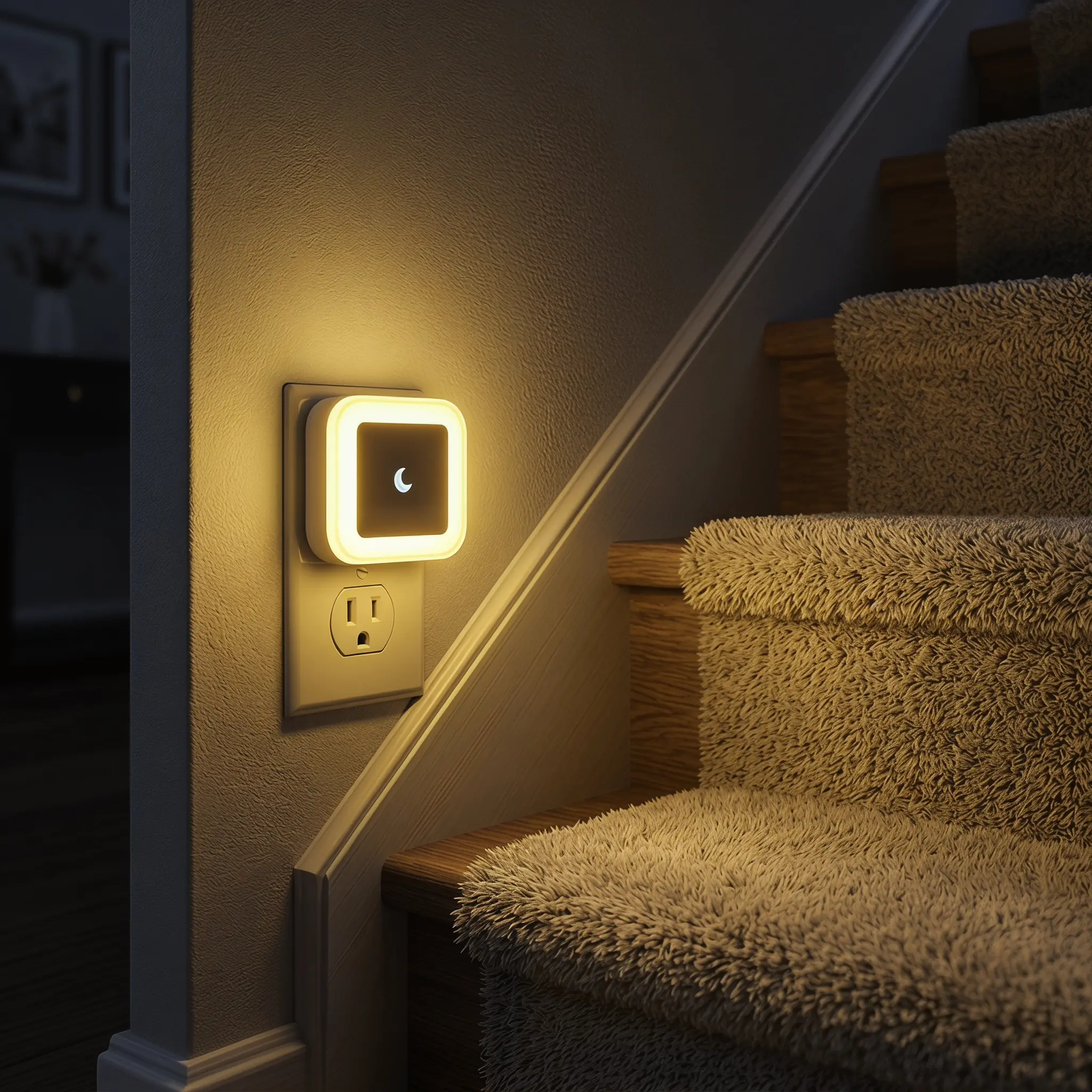 Energy Efficient Plug In LED Night Light, Warm Soft Light Portable Wall Lamp, Ideal for Bedroom Bathroom Hallway Closet Kids Room Easy Use-MM1