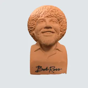Bob Ross Chia Pet Terracotta Planter for Creative Gardeners