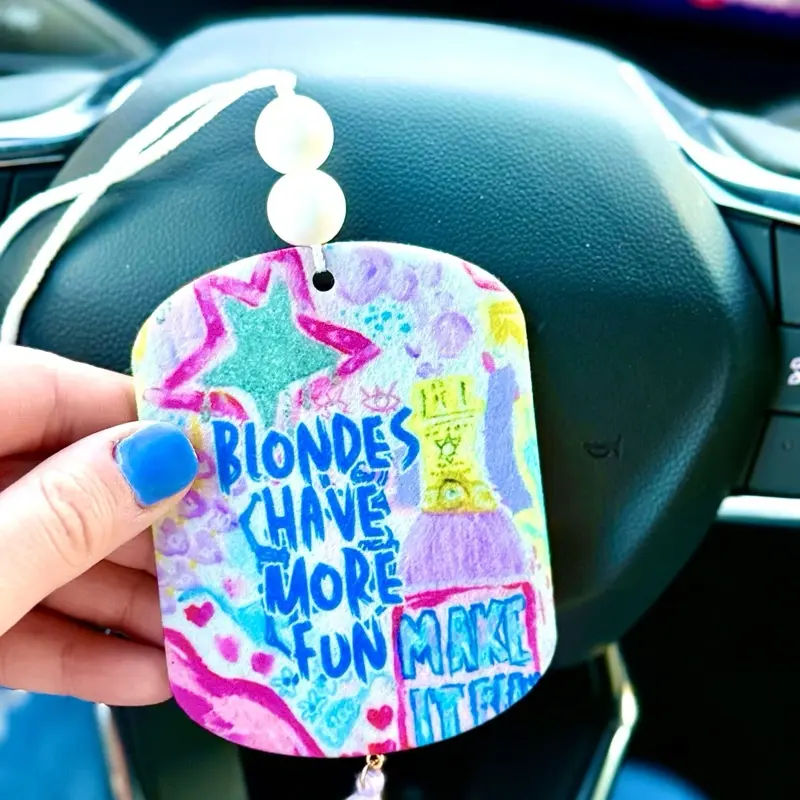 Blondes Have More Fun Freshie | Choose Your Scent | Handmade Car Decor | Gift | Rearview Mirror Accessory | Car Charm | Cute