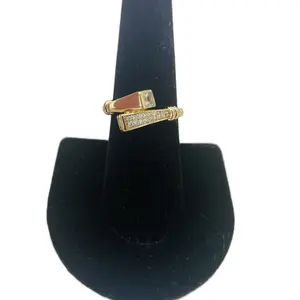Xuping Two Towers Ring Laminate Gold Daily Use Different Sizes Fashion Jewelry Accessory