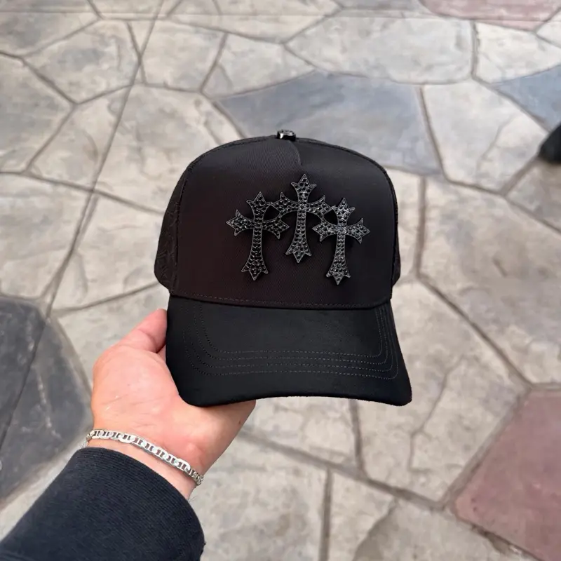 Triple Cruz Total Black SnapBack Hat Premium Materials - DROVAL