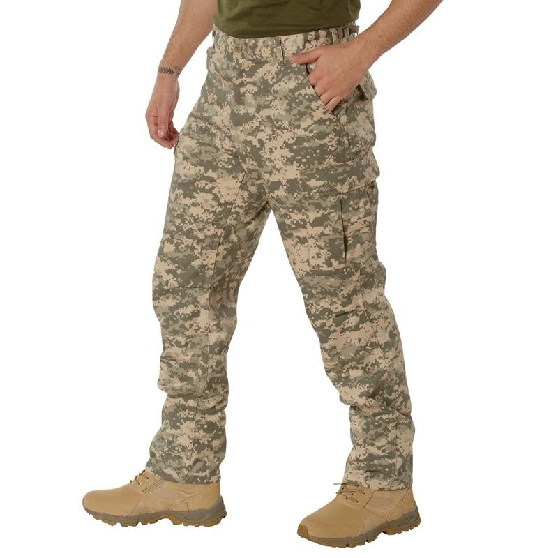ROTHCO Digital Camo Tactical BDU Pants - Men's & Women's, Adjustable Waist, Zipper Fly, Reinforced Seat & Knees, Drawstring Bottoms, 6 Utility Pockets, Machine Washable - Camouflage