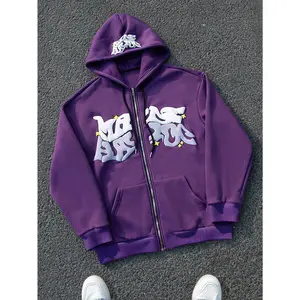 Men's Letter Print Pocket Hooded Zip-Up Long Sleeve Sweatshirt, Zipper Varsity Hoodie, For Friends, Husband, Boyfriend Gifts