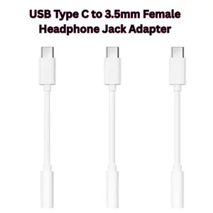 3 Pack USB C to 3.5mm Headphone Adapter – Aux Audio Jack Dongle for iPhone 15/15 Pro/Plus/Max, Compatible with iPad & Android