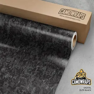 Digital Elite Black Camo Vinyl Wrap | Blowout Stock | Gloss Finish | 3M Media | 5ft x 2ft | 498610