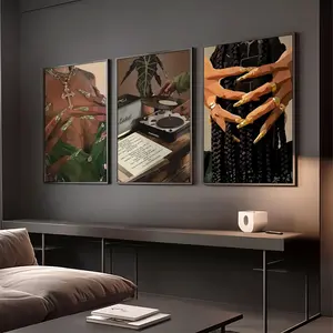 Set of 3 Black Girl Print, Black Wall Art, Black Woman Poster, Black Girl Wall Art, Money Art, Fashions Art