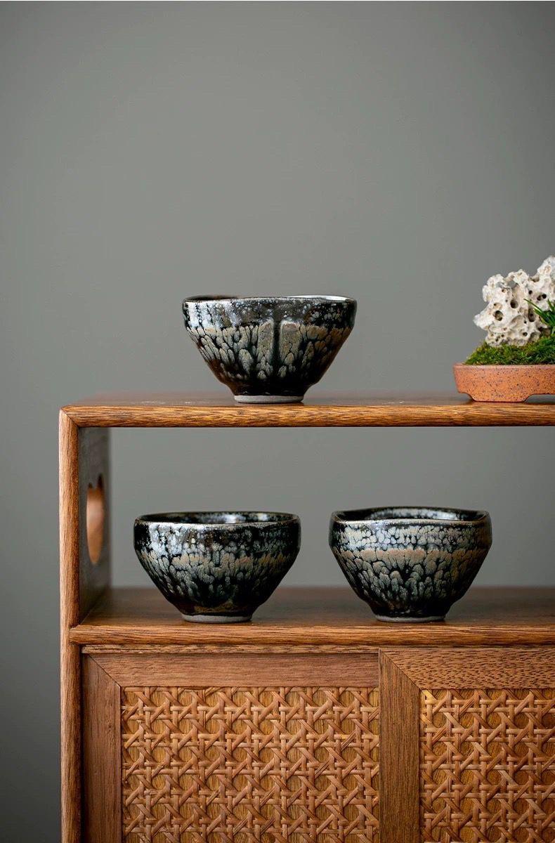 Z08. Heart-Shaped Jianzhan Tea Cup, 130 ml — Unique Ceramic Kung Fu Tea Cup