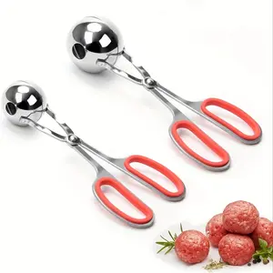2pcs Meatball Maker, 304 Stainless Steel Nonstick Scoop with 2 Sizes for Meatballs(1.38in+1.78in), Fish Balls & Rice Ball Making, Perfect for Meatballs, Desserts, Meal Prep & Family Cooking Fun