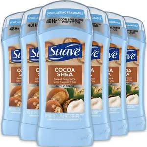 Suave Cocoa Shea Antiperspirant Deodorant Stick 1-12 Packs (2.6oz / 74g) - 48Hr Odor & Wetness Protection