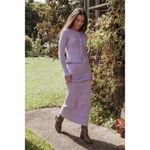 Paige Knit Skirt Set - Lilac