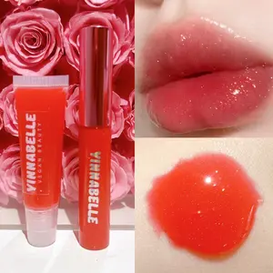 Lunar Red Strawberry scented Lipgloss Coconut Lipstick Makeup Color Cosmetic Lip Care Glossy Oil