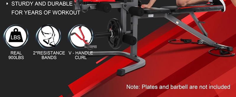 【TikTokShopBlackFriday】OPPSDECOR Olympic 900LBS Adjustable Weight Bench Press with Leg Extension & Preacher Curl Pad for Home Gym Workout Equipment 【TikTokShopBlackFriday】OPPSDECOR Olympic 900LBS Adjustable Weight Bench Press with Leg Extension & Preacher Curl Pad for Home Gym Workout Equipment