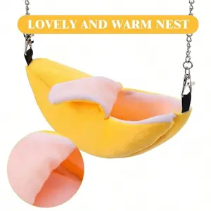 Cute Banana Shaped Hammock for Hamsters, Soft Cotton Hanging Nest, Warm Home for Small Mammals, Pet Bed Accessory, Hamster Cage Accessories, Hamster Cage Habitat