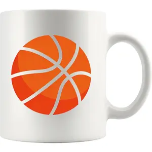 Basketball Silhouette Graphic Basketball Player Gifts For   Player Novelty Drinkware Ceramic Mug 11 oz White