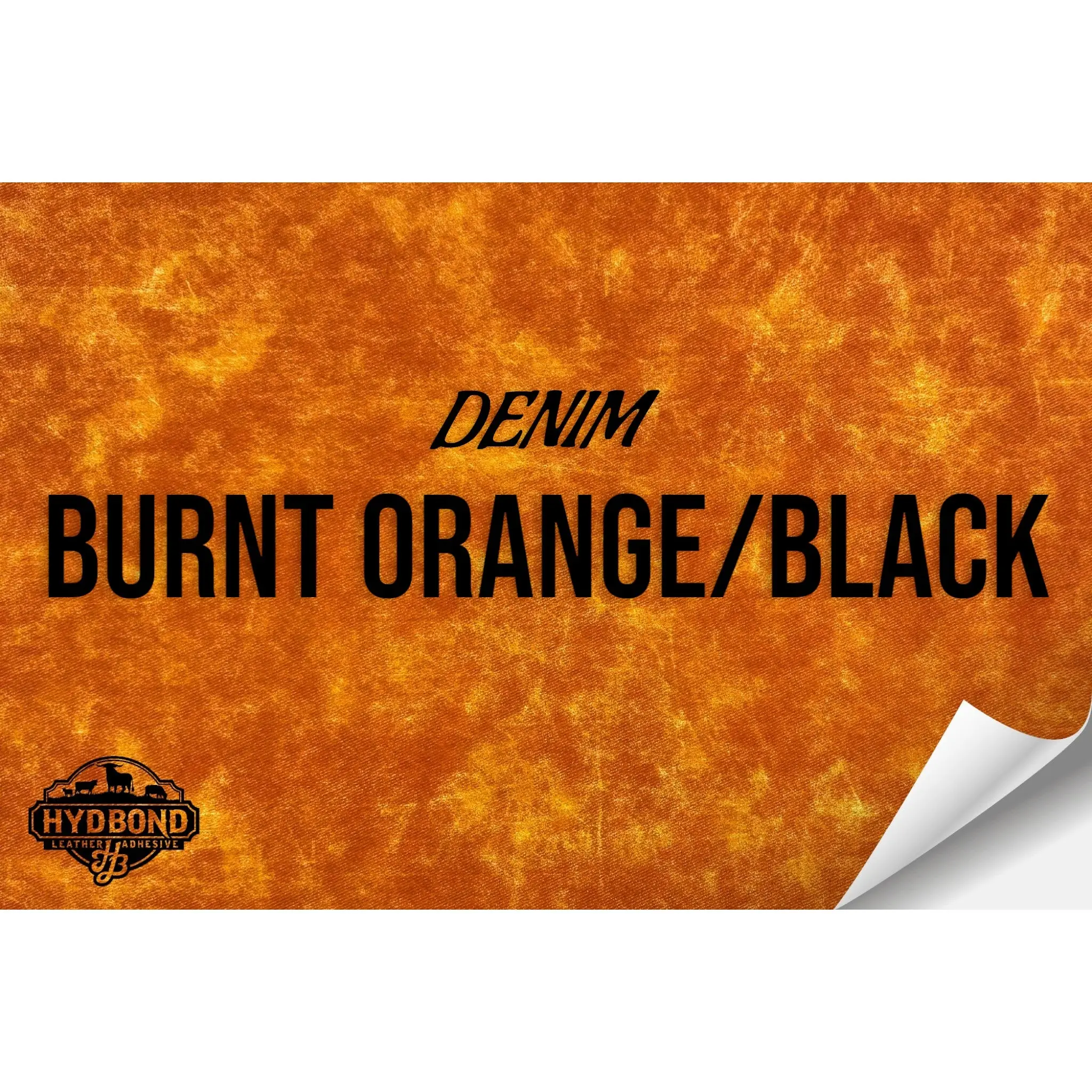 BURNT ORANGE DENIM/BLACK HYDBOND LEATHERETTE SHEET (12"x24") ULTRAHYD®
