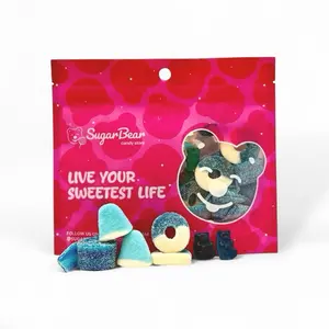 Blue Gummy & Sour Mix - Sweet and Sour Chewy Candy Mix with Blue Raspberry Flavor - 4 oz & 8 oz & 1 lb Candy Bag