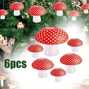 6PCS Mushroom Paper Lanterns Mushroom Hanging Paper Lanterns 3 Size Paper Lantern Bedroom for Alice in Wonderland Themed Birthday Fairy Theme Party Decorations
