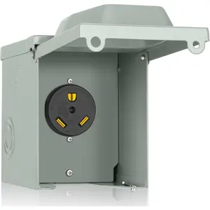 30 Amp RV Power Outlet Box, Nema TT-30R 125V RV Outdoor Panel Enclosed & Lockable for Outdoor Receptacle, Weatherproof, UL Listed, for RV Camper Travel Trailer Electric EV Generator