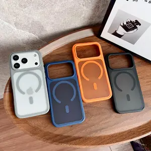 HAY Translucent Matte Shockproof MagSafe Phone Case For iPhone 17 16 15 14 13 12 Pro Max Plus Air MagSafe Protective Phone Cover Cases For iPhone Link No.24