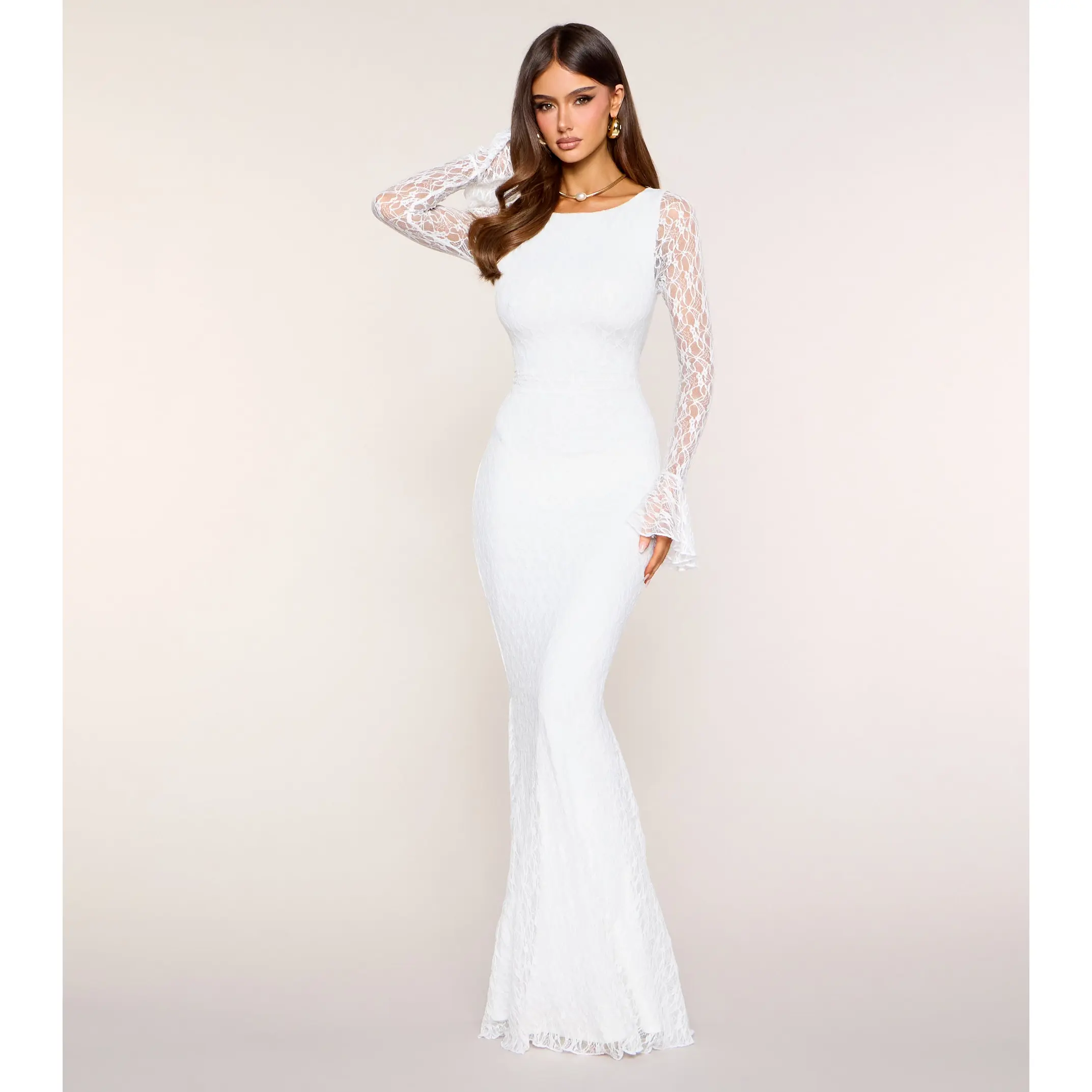 Esme Open Back Lace Mermaid Formal Dress