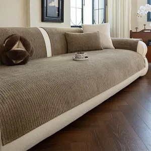 Thick Fur Sofa Cover, 1 Count Non-Slip Cushion, The three-dimensional texture enhances the retro ambiance of home decor, Perfect for living rooms, bedrooms, and offices, Durable and pet-friendly, 100% Polyester, Machine washable