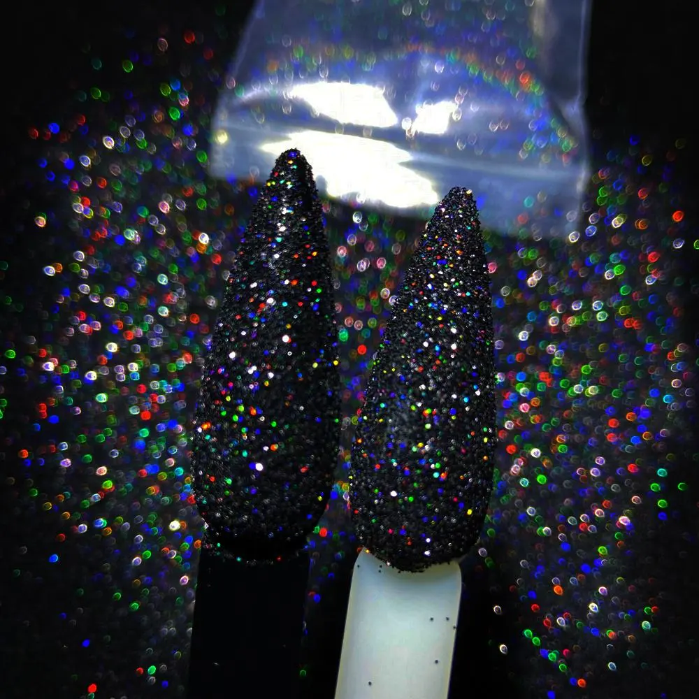 50g/Bag 0.2mm Diamond Silver Holographic Nail Glitters Ultra-fine Reflective Glitter Powder 1/128 Nail Art Laser Chrome Glitters