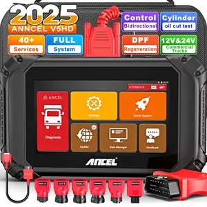 ANCEL V5 HD Bidirectional Heavy Duty Truck Scanner, 40+ Resets Diesel Diagnostic Scan Tool, ECU Coding ABS SRS DPF Regen Full System Diagnostic Tool for Truck & Commercial Vehicle