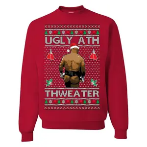 Ugly Ath thweater Merry Chrithmith Tshirt, Ugly Ass Boxing Fight Meme Men Women Funny Ugly Christmas SweatShirt, for Men Menswear