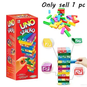 Stacko UNO Tower Stacking Family Parent-Child Gathering Table Game Pull Blocks Stack High Children's Educational Interactive Toy