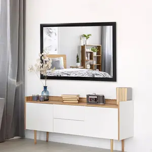 ZENY Rectangle Wall Mirror 24’’ x 36’’, Framed Black Bathroom Mirror for Wall, Hanging Mirror Wall Décor for Bedroom, Living Room, Entryway