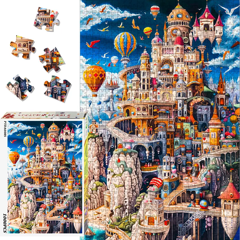 1000 Piece Jigsaw Puzzles for Adults - Challenging Landscape Art with Anti-Gloss Finish, Stress Relief Mindfulness Game & Family Party Gift PTDA008S