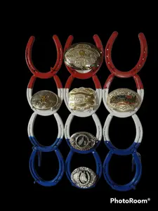 Twelve Horseshoe Buckle Display