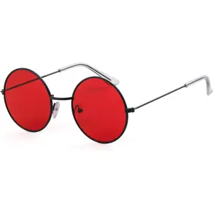 SORVNIO Round Retro Sunglasses Men Women  Small Circle Red Black Hippie Style Sun Glasses