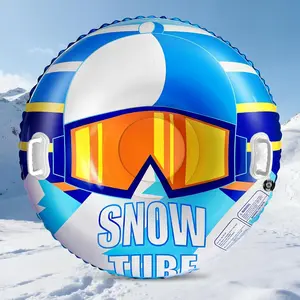 Snow Tube, 47 Inch PVC Inflatable Snow Sled for Kids and Adults, Thickened Hard Bottom Sleds Snow with Handles, Winter Toys for Outdoor Sledding Snow Tube
