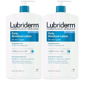 Lubriderm Daily Moisture Body Lotion 24 fl oz 2 pk Dermatologist Developed Fragrance Free Pro Ceramide Shea Butter Glycerin