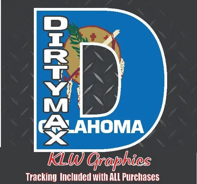 Dirtymax Duramax D Oklahoma Flag Print Full Color Decal Sticker Turbo Diesel Truck 6.6 3.0 Crew Cab