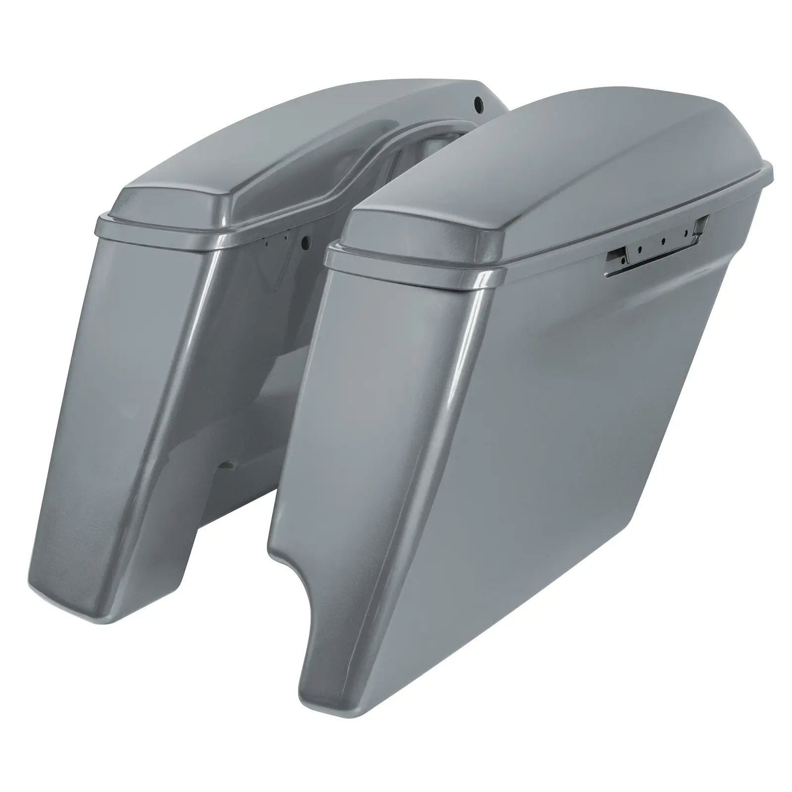 Gunship Gray 2-Into-1 Extended 4" Stretched Saddlebags for Harley® Touring '14-'25
